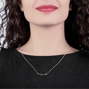 GARGANTILHA 4 PEDRAS SAFIRA (AZUL)