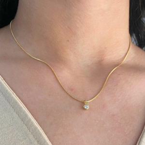 GARGANTILHA INFANTIL COM 1 PONTO DE LUZ CRISTAL