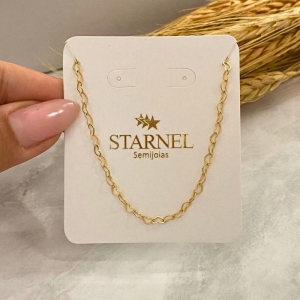 GARGANTILHA INFANTIL CORAÇÃO 4MM P VAZADO 35CM