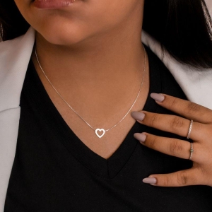 GARGANTILHA P925 CORAÇÃO VAZADO 10X11MM