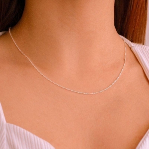 GARGANTILHA P925 SINGAPURA FIO 1MM 45CM