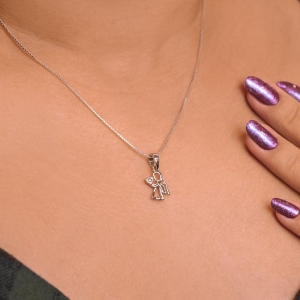 GARGANTILHA P925 VENEZIANA + PINGENTE ANJO COM CORAÇAO NA MÃO