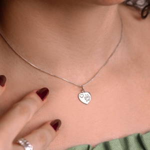 GARGANTILHA P925 VENEZIANA + PINGENTE CORAÇAO PET CACHORRO