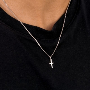 GARGANTILHA P925 VENEZIANA + PINGENTE CRUZ 15MM