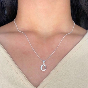 GARGANTILHA P925 VENEZIANA + PINGENTE LETRA CRISTAL (O)