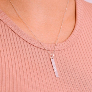 GARGANTILHA P925 VENEZIANA + PINGENTE RETANGULAR AMOR