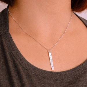 GARGANTILHA P925 VENEZIANA + PINGENTE RETANGULAR FAMILIA