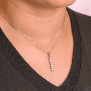 GARGANTILHA P925 VENEZIANA + PINGENTE RODIO PALITO WHITE