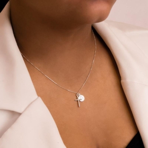 GARGANTILHA P925 VENEZIANA V15 SÃO BENTO + CRUZ