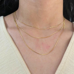 GARGANTILHA TRIPLA CABELO DE ANJO