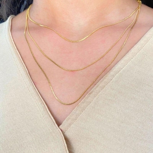 GARGANTILHA TRIPLA FITA LISA 1MM