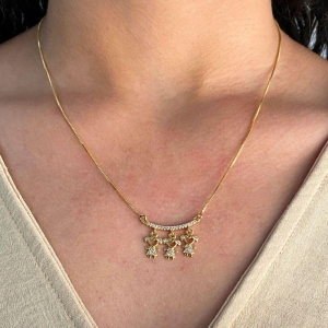 GARGANTILHA VENEZIANA DE MONTAR + CANGA + PINGENTE DE 3 FILHO (A)