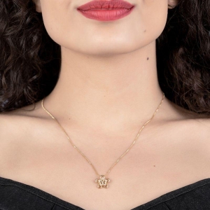 GARGANTILHA VENEZIANA + PINGENTE FLOR 5 ZIRCONIA