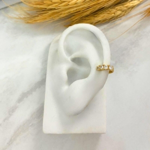 PIERCING FAKE COM 4 ZIRCONIAS CRAVEJADA