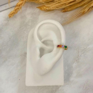 PIERCING FAKE CRAVEJADO COLORIDO 4 PEDRAS