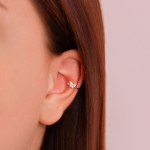 PIERCING P925 FAKE BORBOLETA COM ZIRCONIA