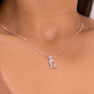 PINGENTE P925 LETRA N LISA 1X1CM