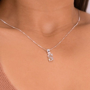 PINGENTE P925 LETRA S LISA 1X1CM