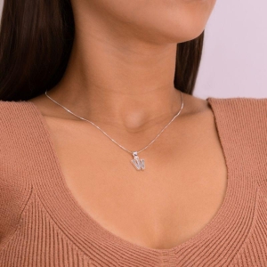 PINGENTE P925 LETRA W LISA 1X1CM