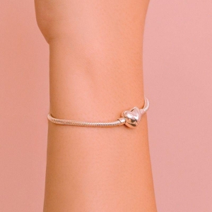 PULSEIRA P925 BRACELETE PARA BERLOQUE FECHO CORAÇAO LISO