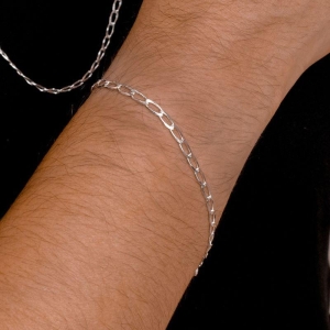 PULSEIRA P925 MASCULINA GRUMET 1X1 FINA ALONGADA 3X7MM 20CM