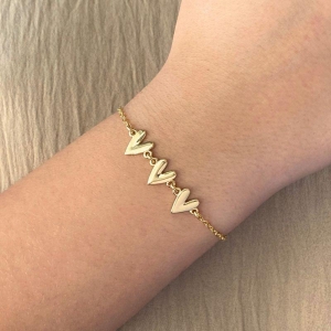 PULSEIRA 3 CORAÇAO MODELO V LISO DE CHAPA