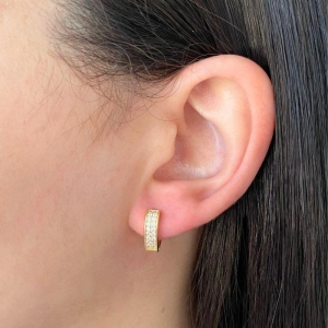 ARGOLA CLICK FORMATO V COM 2 FILEIRA CRAVEJADA 11MM