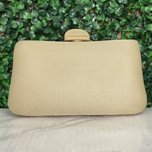 BOLSA CLUTCH TRAPÉZIO TECIDO REDINHA PUXADOR ARREDONDADO