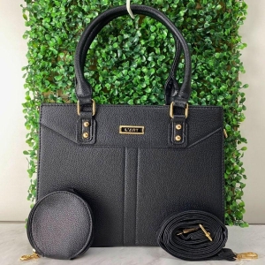 BOLSA GRANDE QUADRADA LISA COM CARETIRA