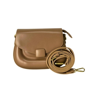 BOLSA PEQUENA TRAPÉZIO LISA ABOTUADOR DETALHE QUADRADO