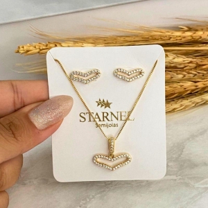 CONJUNTO CORACAO ESTICADINHO CRAVEJADO