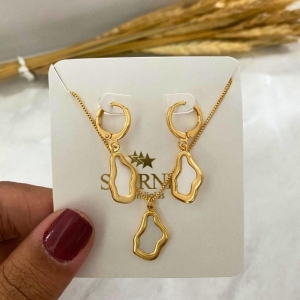 CONJUNTO FORMATO ABSTRATO COM RESINA BRANCO PEROLADO