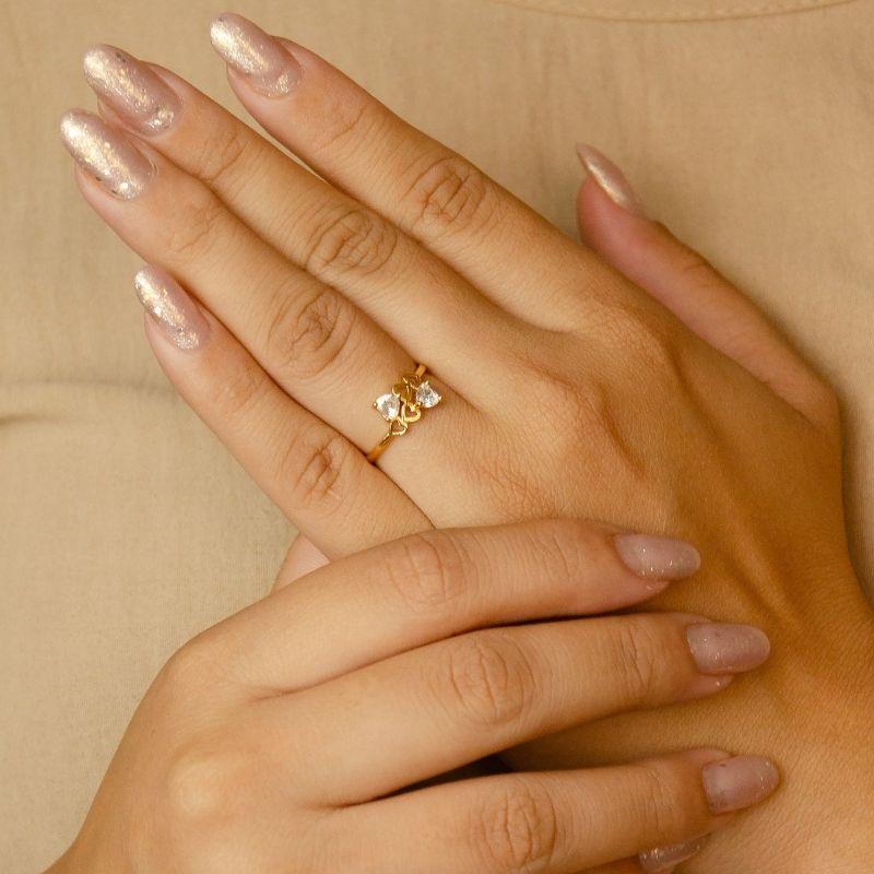 ANEL 6 CORACAO ZIRCONIA CRISTAL