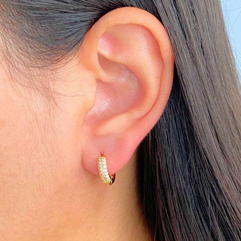 ARGOLA CLICK 3 FILEIRAS CRAVEJADAS 12X13MM