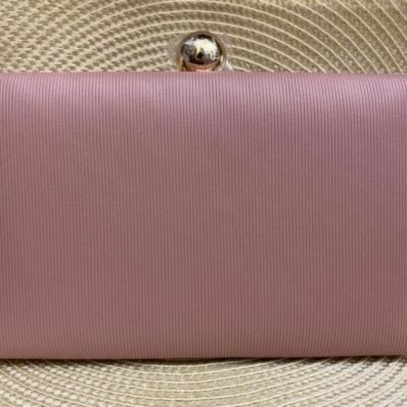 BOLSA CLUTCH QUADRADA LISTRADA ABOTUADOR BOLA