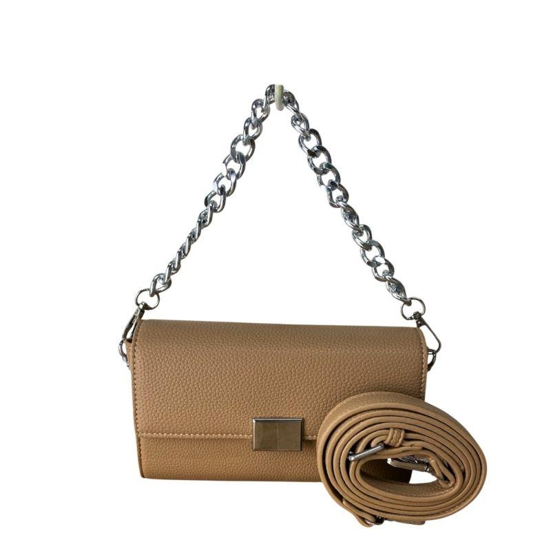 BOLSA PEQUENA RETÂNGULAR LISA ABOTUADOR QUADRADO DUAS ALÇAS
