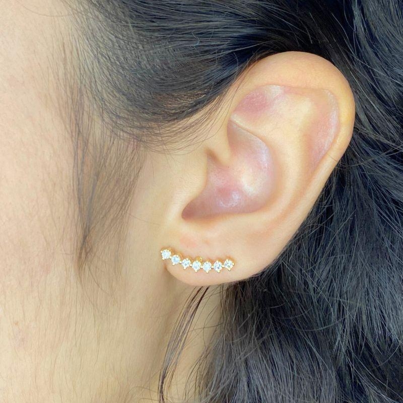 BRINCO EAR CUFF 7 PEDRINHAS CRAVEJADAS CRISTAL