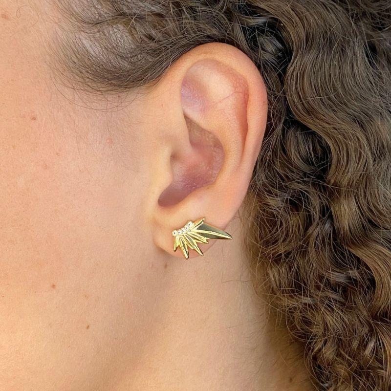 BRINCO EAR CUFF ASA DE ANJO COM 5 ZIRCONIAS CRISTAL