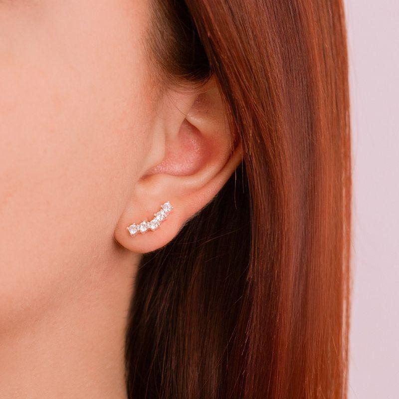 BRINCO MEDIO P925 EARCUFF 5 ZIRCONIAS WHITE