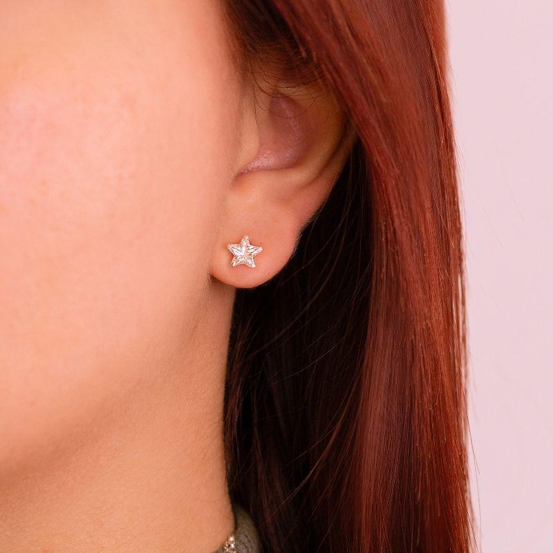 BRINCO PEQUENO P925 ZIRCONIA ESTRELA WHITE 7MM