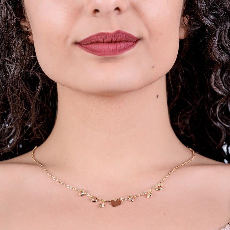 CHOCKER CORAÇÕEZINHOS DE VIDRO