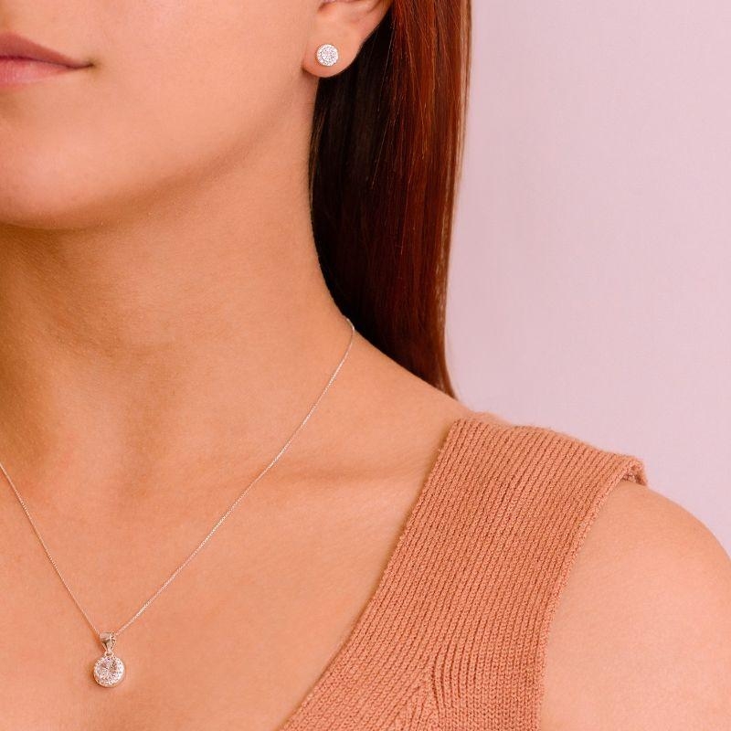 CONJUNTO P925 ZIRCONIA REDONDA + GARGANTILHA P925 VENEZIANA