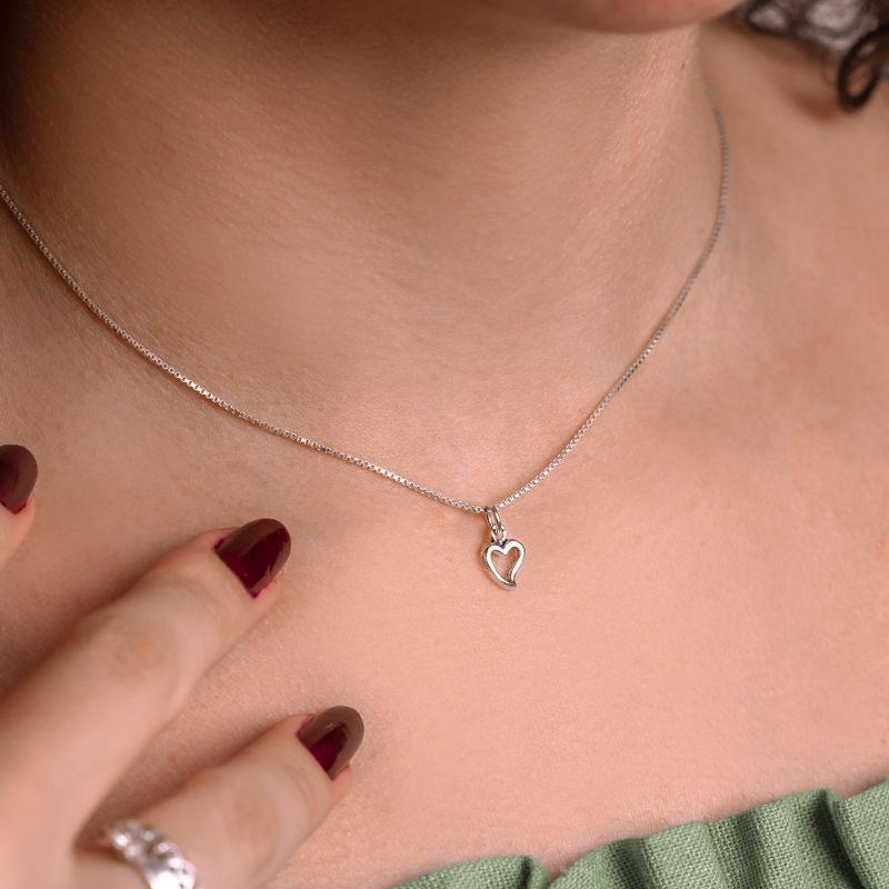 GARGANTILHA P925 VENEZIANA + PINGENTE CORAÇÃO VAZADO