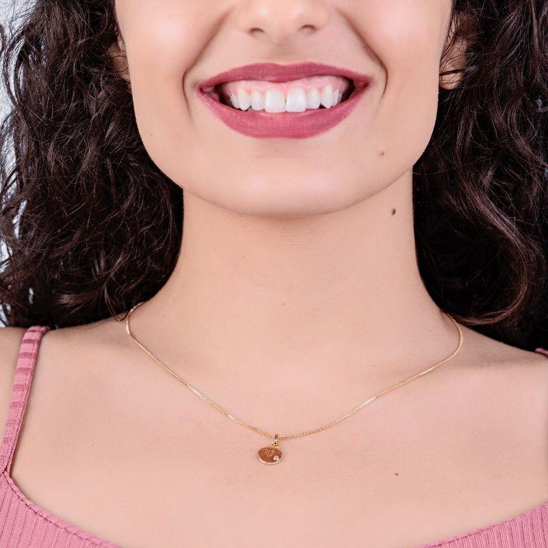 GARGANTILHA VENEZIANA + PINGENTE FE 1 ZIRCONIA