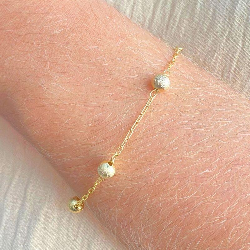 PULSEIRA COM 5 BOLAS FOSCA 6MM