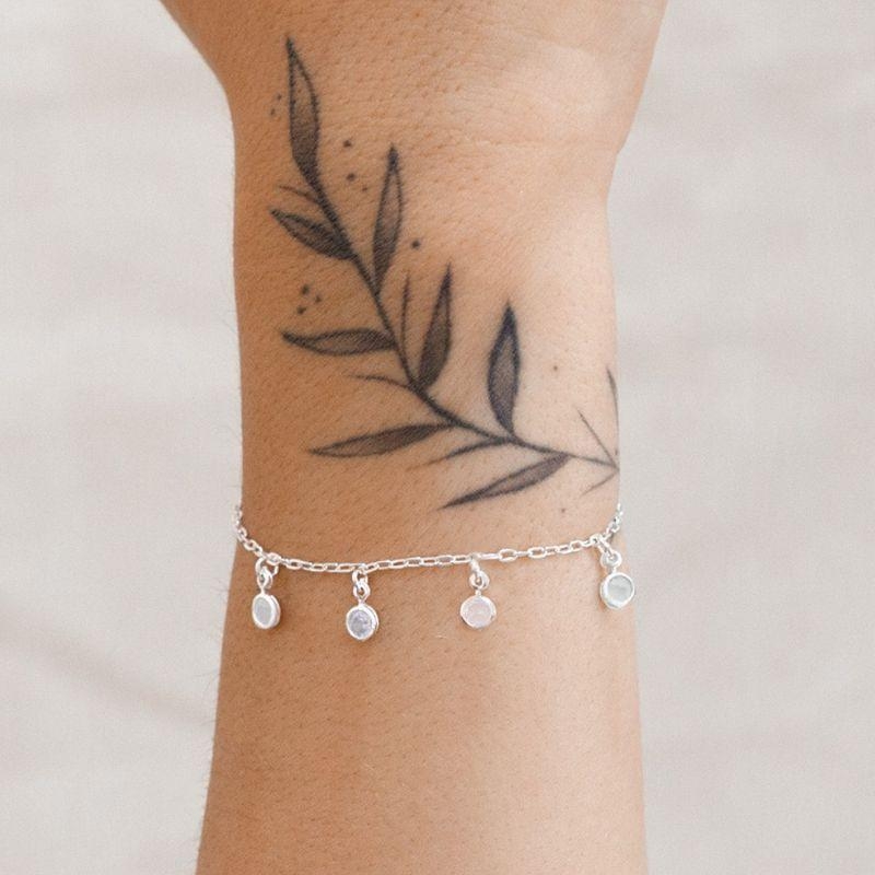 PULSEIRA PRATA 925 COM 4 ZIRCONIA CRISTAL ALONGADOR