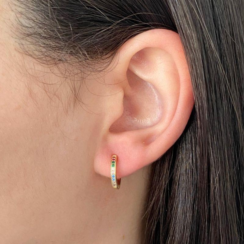 ARGOLA CLICK COLORIDA CRAVEJADA 12MM