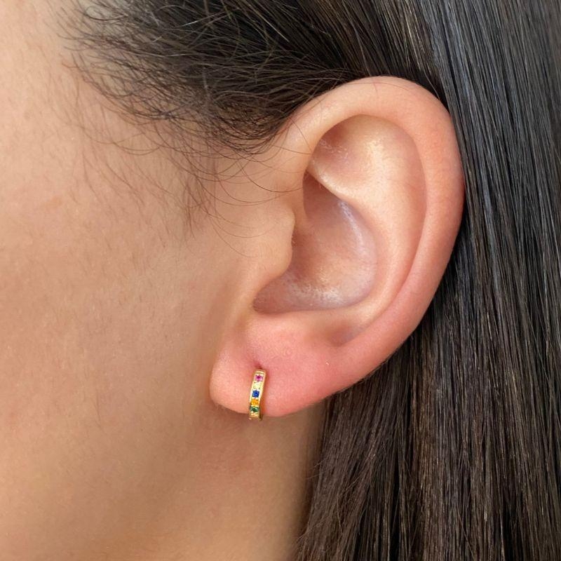 ARGOLA CLICK COLORIDA CRAVEJADA 8MM