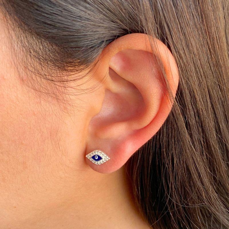 BRINCO PEQUENO P925 OLHO GREGO CRAVEJADO