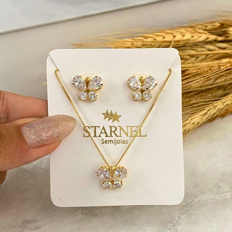 CONJUNTO BORBOLETA CRISTAL